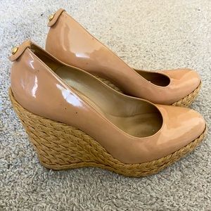 Stuart Weitzman Nude Wedge Heels Size 10